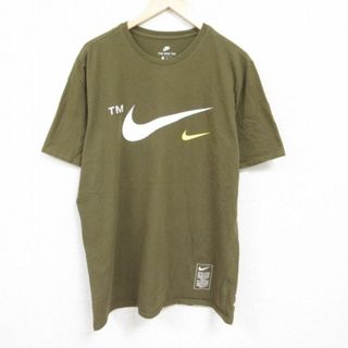 ナイキ(NIKE)のXL★古着 ナイキ NIKE 半袖 ブランド Tシャツ メンズ ビッグロゴ 大きいサイズ コットン クルーネック 緑 グリーン 24feb28 中古(Tシャツ/カットソー(半袖/袖なし))