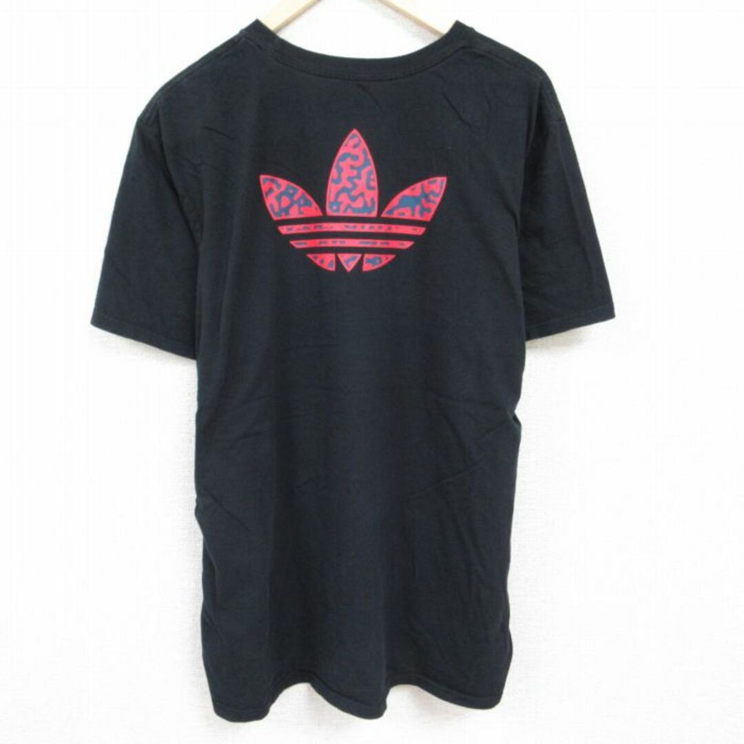 adidas(アディダス)のXL★古着 アディダス adidas 半袖 ブランド Tシャツ メンズ ビッグロゴ リーフ トレフォイル 大きいサイズ コットン クルーネック 黒 ブラック 【spe】 24feb28 中古 メンズのトップス(Tシャツ/カットソー(半袖/袖なし))の商品写真