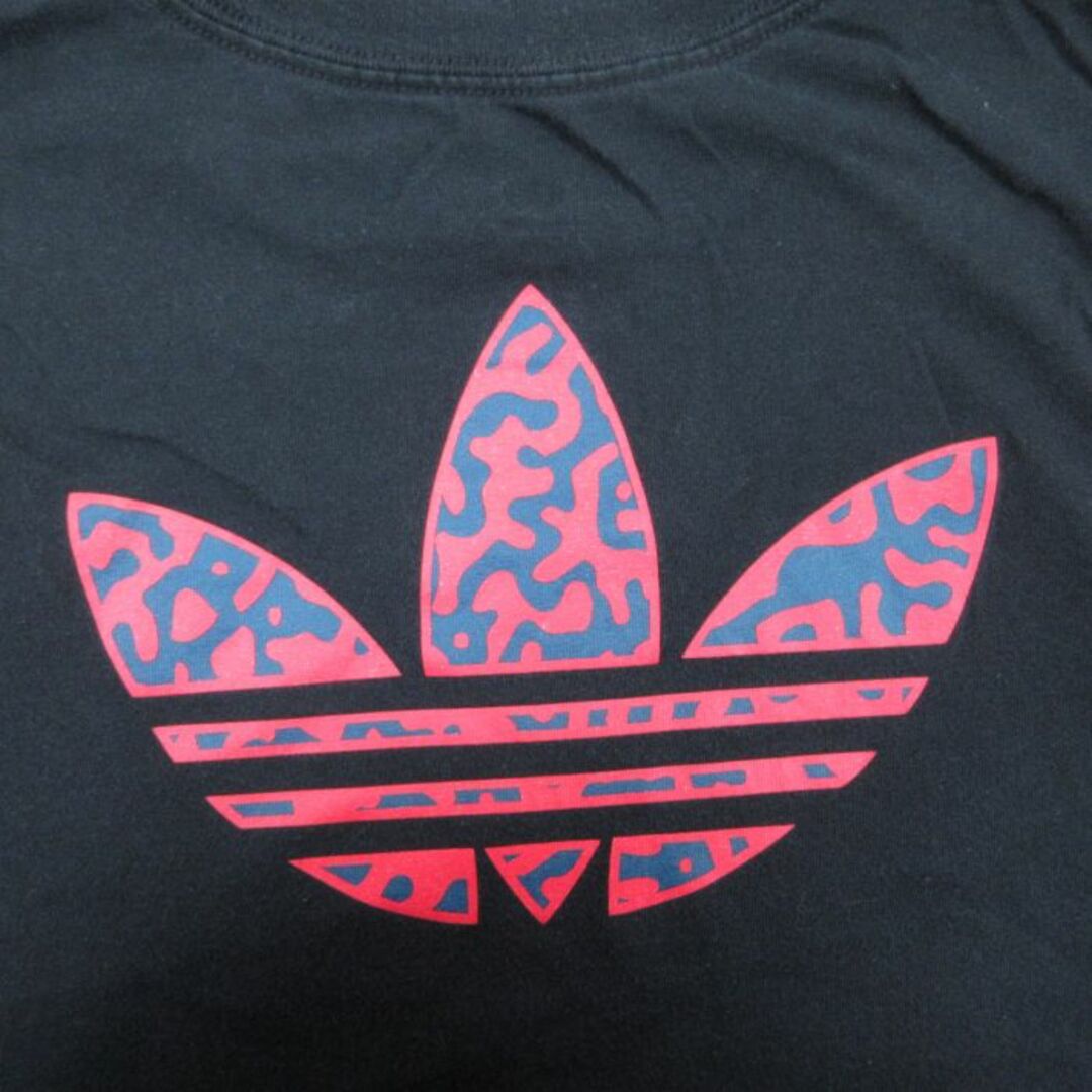 adidas(アディダス)のXL★古着 アディダス adidas 半袖 ブランド Tシャツ メンズ ビッグロゴ リーフ トレフォイル 大きいサイズ コットン クルーネック 黒 ブラック 【spe】 24feb28 中古 メンズのトップス(Tシャツ/カットソー(半袖/袖なし))の商品写真