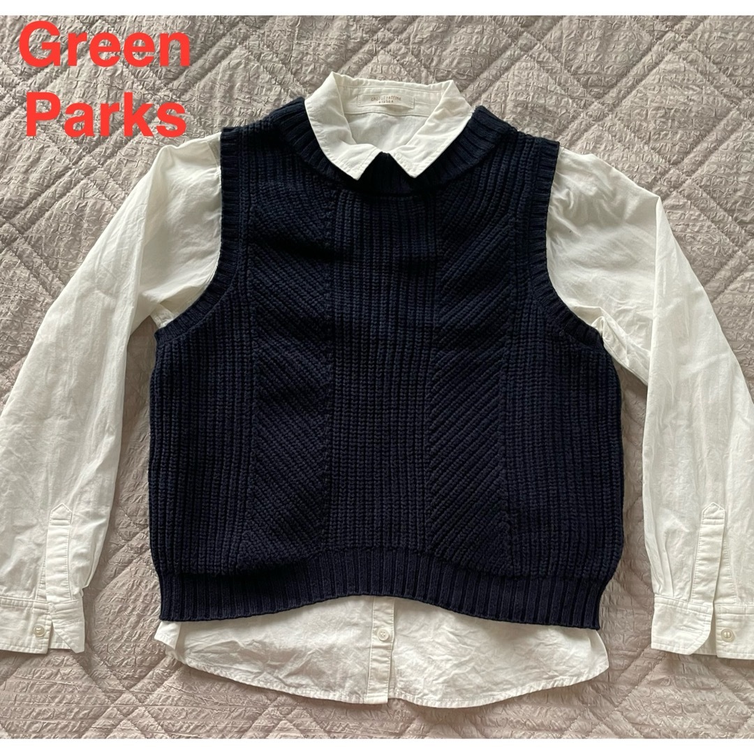 green parks(グリーンパークス)のニットベストシャツセット　Green Parks レディースのトップス(ニット/セーター)の商品写真