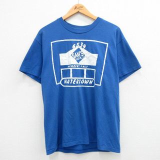 ヘインズ(Hanes)のL★古着 ヘインズ Hanes 半袖 ビンテージ Tシャツ メンズ 90年代 90s SAMS CLUB クルーネック 青 ブルー 24feb27 中古(Tシャツ/カットソー(半袖/袖なし))