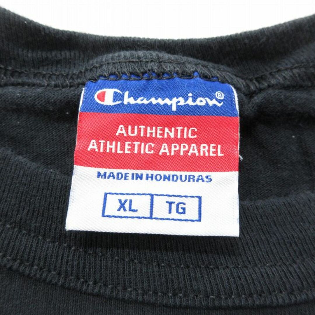 Champion(チャンピオン)のXL★古着 チャンピオン champion 半袖 ビンテージ Tシャツ メンズ 00年代 00s HUMANS 人 大きいサイズ コットン クルーネック 黒 ブラック 24feb28 中古 メンズのトップス(Tシャツ/カットソー(半袖/袖なし))の商品写真