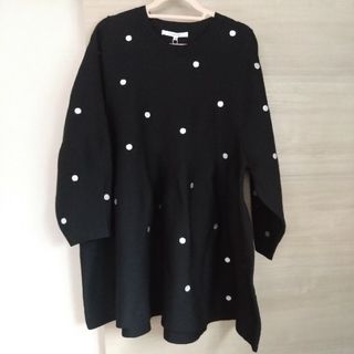 Mystrada - カデュネ　CADUNE  ドット刺繍ペプラムニット　M　VERY　新品未使用