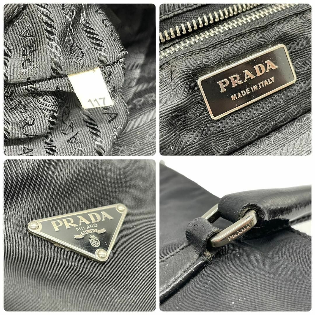 PRADA(プラダ)の良品　PRADA プラダ　D4 ナイロン　トートバッグ　黒　肩掛け　三角プレート レディースのバッグ(トートバッグ)の商品写真