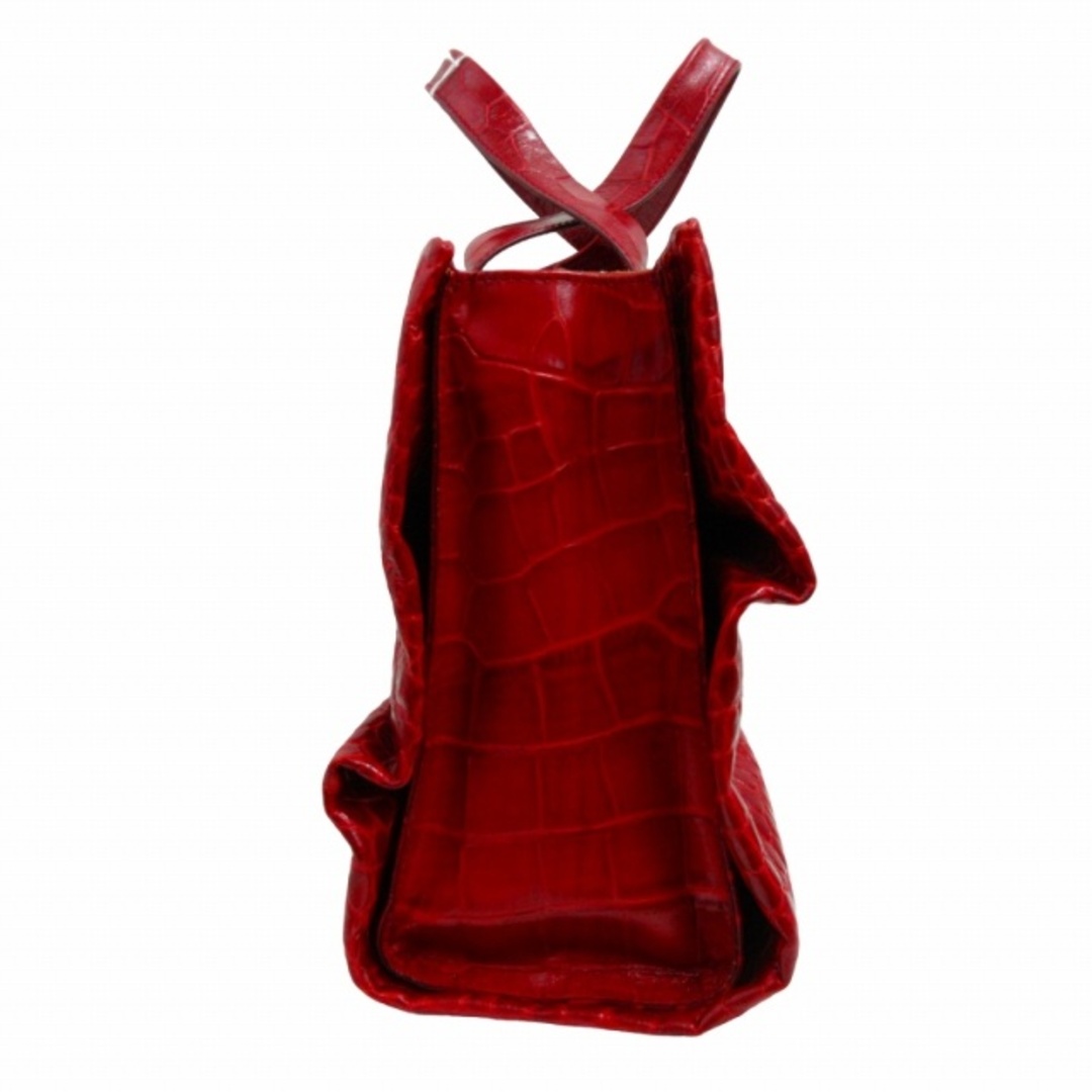 Furla(フルラ)のフルラ FURLA 美品 ハンドバッグ クロコ型押し レザー レッド IBO48 レディースのバッグ(ハンドバッグ)の商品写真