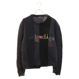 バレンシアガ(Balenciaga)のBALENCIAGA バレンシアガ FRONT LOGO ドッキングウールニットセーター ブラック レディース 657334 T3201(ニット/セーター)