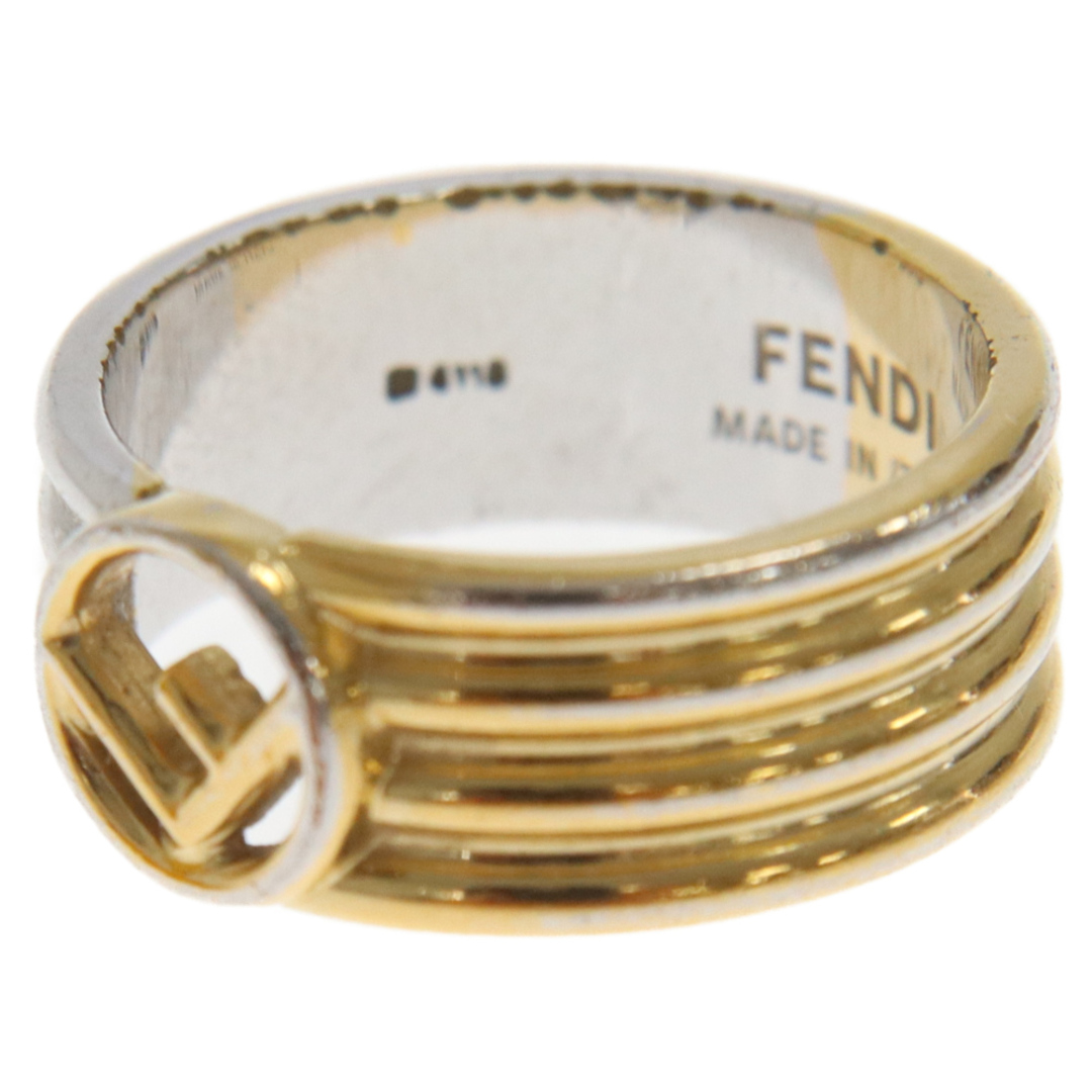 FENDI(フェンディ)のFENDI フェンディ ロゴ バイカラーリング ゴールド/シルバー M メンズのアクセサリー(リング(指輪))の商品写真