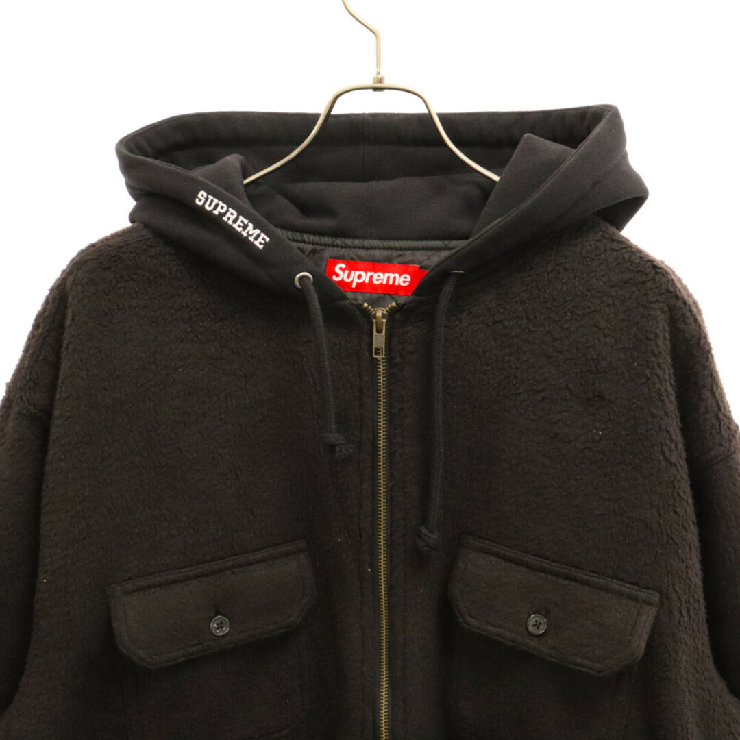 Supreme(シュプリーム)のSUPREME シュプリーム 23AW Fleece Zip Up Hooded Shirt フリース ジップアップ フーデッド シャツ ジャケット ブラック メンズのジャケット/アウター(フライトジャケット)の商品写真
