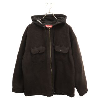 シュプリーム(Supreme)のSUPREME シュプリーム 23AW Fleece Zip Up Hooded Shirt フリース ジップアップ フーデッド シャツ ジャケット ブラック(フライトジャケット)