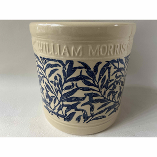 ウィリアム・モリス(William Morris)の【ウィリアム モリス】リーフシリンダー 20 可愛い 植木鉢 クリーム ブルー(プランター)