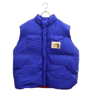 グッチ(Gucci)のGUCCI グッチ ×THE NORTH FACE ザノースフェイス ロゴプリント ダウン ベスト ブルー 663761(ダウンベスト)