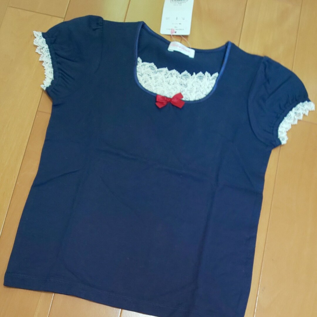 Shirley Temple(シャーリーテンプル)のシャーリーテンプル 140 紺カットソー キッズ/ベビー/マタニティのキッズ服女の子用(90cm~)(Tシャツ/カットソー)の商品写真