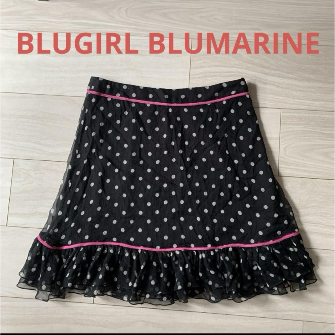 Blumarine(ブルマリン)のBLUGIRL BLUMARINE シルク スカート フリーサイズ レディースのスカート(ひざ丈スカート)の商品写真