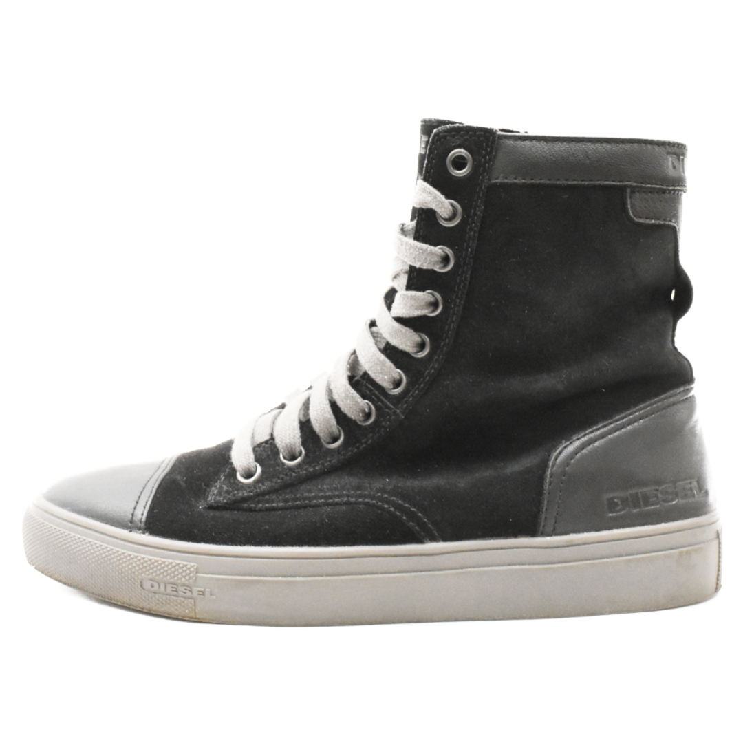 DIESEL(ディーゼル)のDIESEL ディーゼル RIOT ライオット スエード ハイカットスニーカー ブラック US7.5/25.5cm Y01573 P0842 T6038 メンズの靴/シューズ(スニーカー)の商品写真