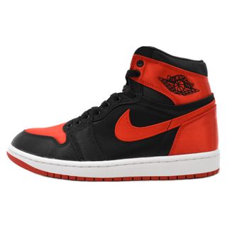 ナイキ(NIKE)のNIKE ナイキ WMNS AIR JORDAN1 RETRO HI OG ウィメンズ エアジョーダン1 レトロ ハイカットスニーカー サテン ブレッド レッド/ブラック US10/27.0cm FD4810-061(スニーカー)