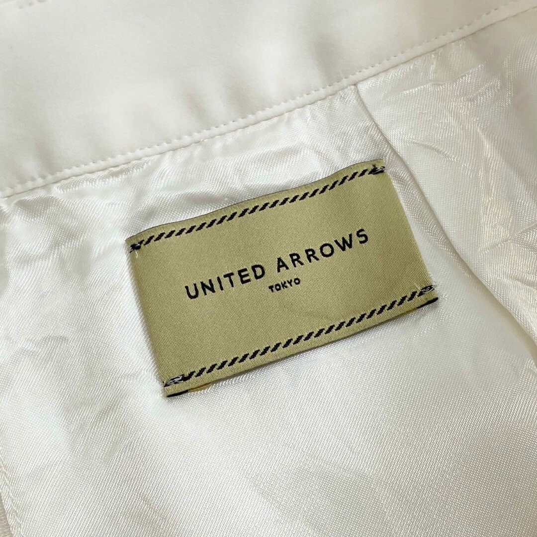 UNITED ARROWS(ユナイテッドアローズ)の2c24 《美品》 UNITED ARROWS ユナイテッドアローズ レース切替 プリーツロングスカート PLEATS LONG SKIRT 38 ホワイト 日本製 レディースのスカート(ロングスカート)の商品写真