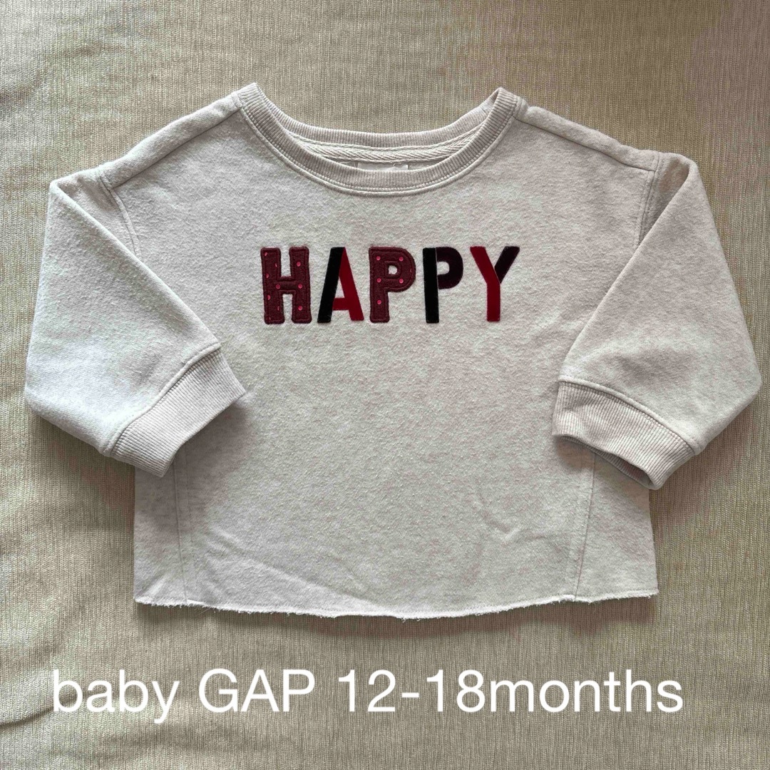 babyGAP(ベビーギャップ)のbaby GAP 裏起毛　女の子　トレーナー　12-18months キッズ/ベビー/マタニティのベビー服(~85cm)(トレーナー)の商品写真