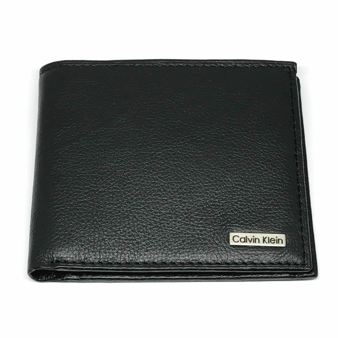 Calvin Klein(カルバンクライン)のカルバンクライン 二つ折り財布 コンパクト ウォレット ブラック 黒 メンズのファッション小物(折り財布)の商品写真