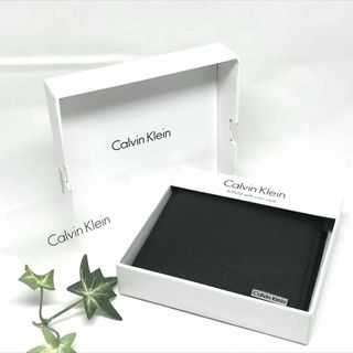 カルバンクライン(Calvin Klein)のカルバンクライン 二つ折り財布 コンパクト ウォレット ブラック 黒(折り財布)