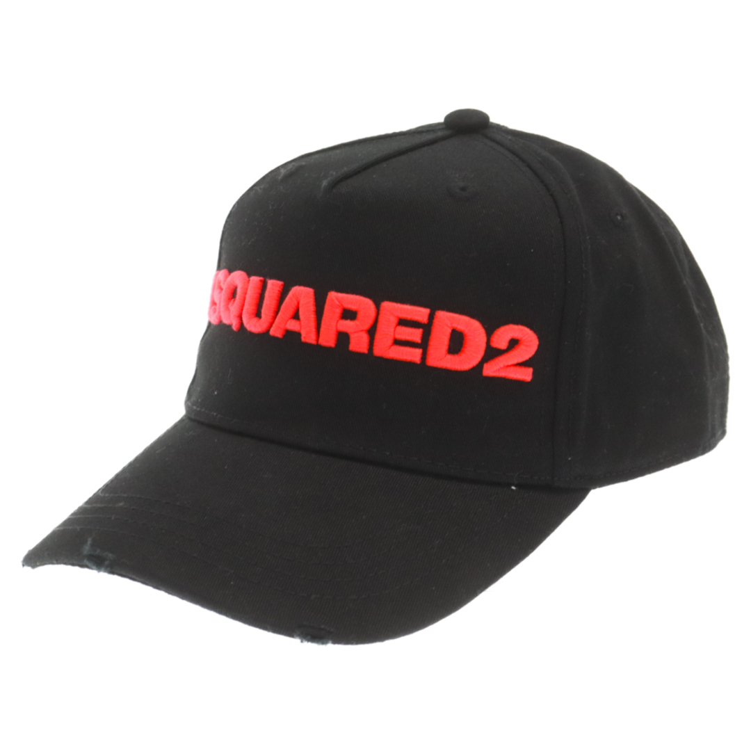 DSQUARED2(ディースクエアード)のDSQUARED2 ディースクエアード BaseBall Cap ダメージ加工 ベースボールキャップ BCW002805C00001 ブラック/ピンク メンズの帽子(キャップ)の商品写真