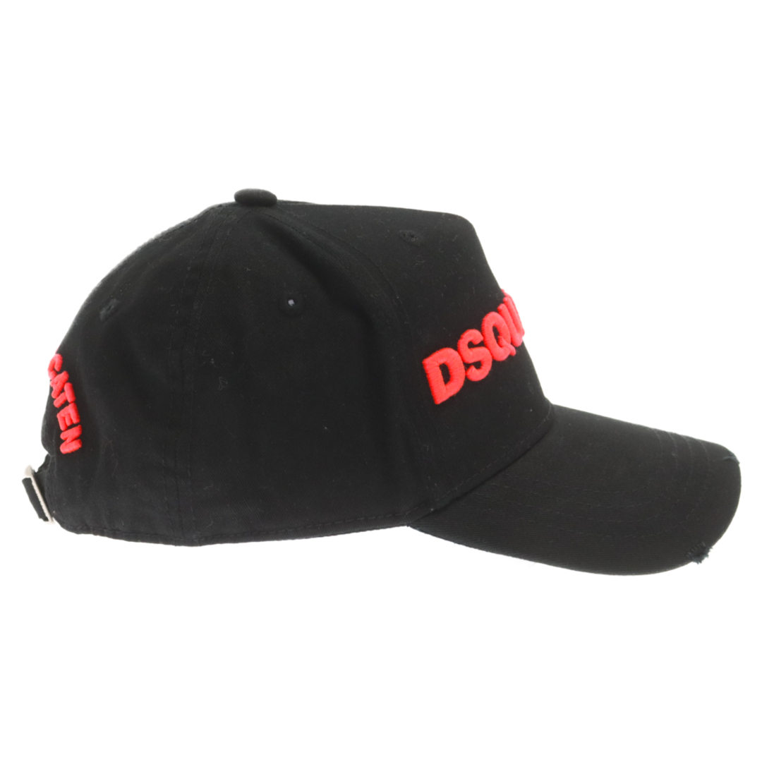 DSQUARED2(ディースクエアード)のDSQUARED2 ディースクエアード BaseBall Cap ダメージ加工 ベースボールキャップ BCW002805C00001 ブラック/ピンク メンズの帽子(キャップ)の商品写真