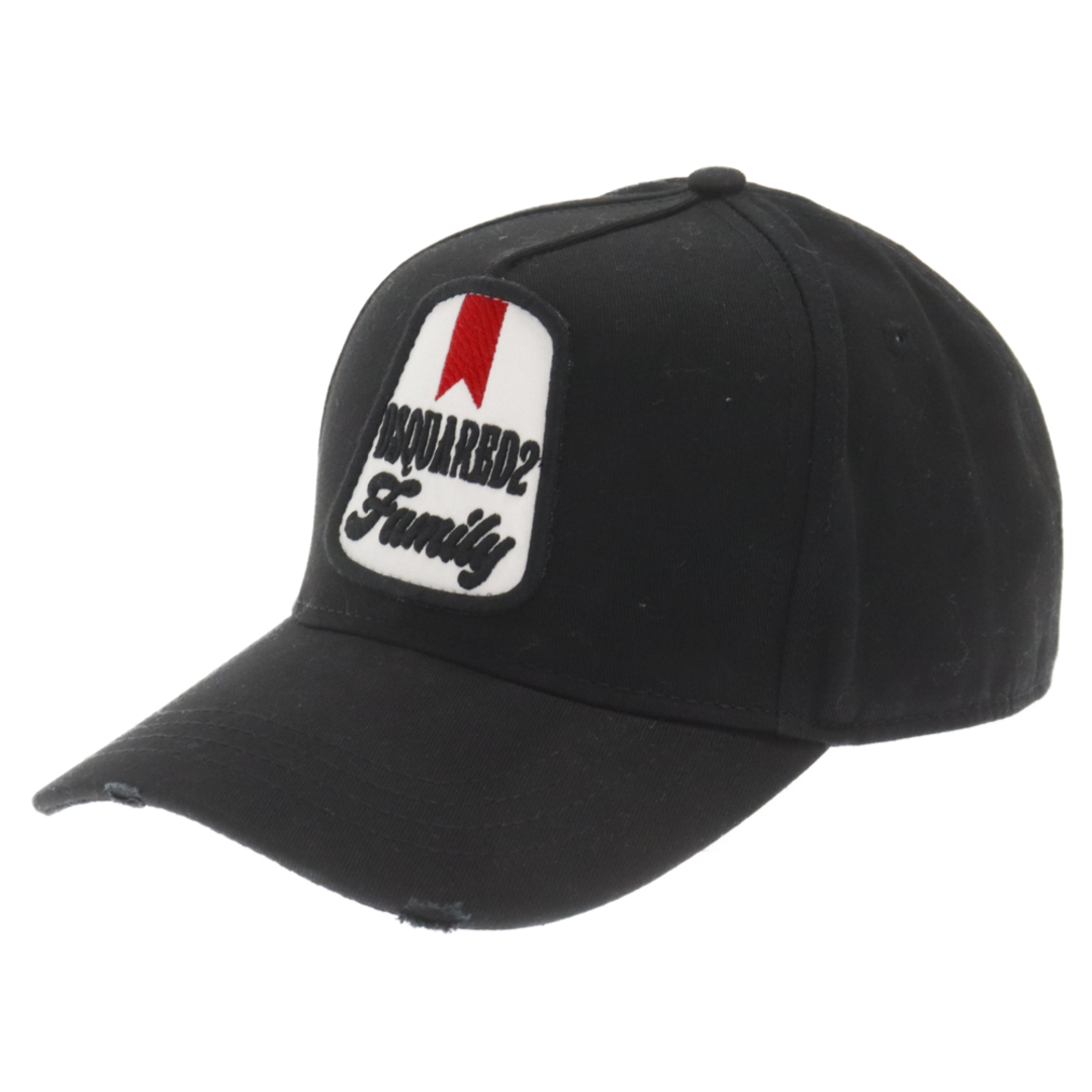 DSQUARED2(ディースクエアード)のDSQUARED2 ディースクエアード family BaseBall Cap ダメージ加工 ベースボールキャップ BCM0500 ブラック メンズの帽子(キャップ)の商品写真