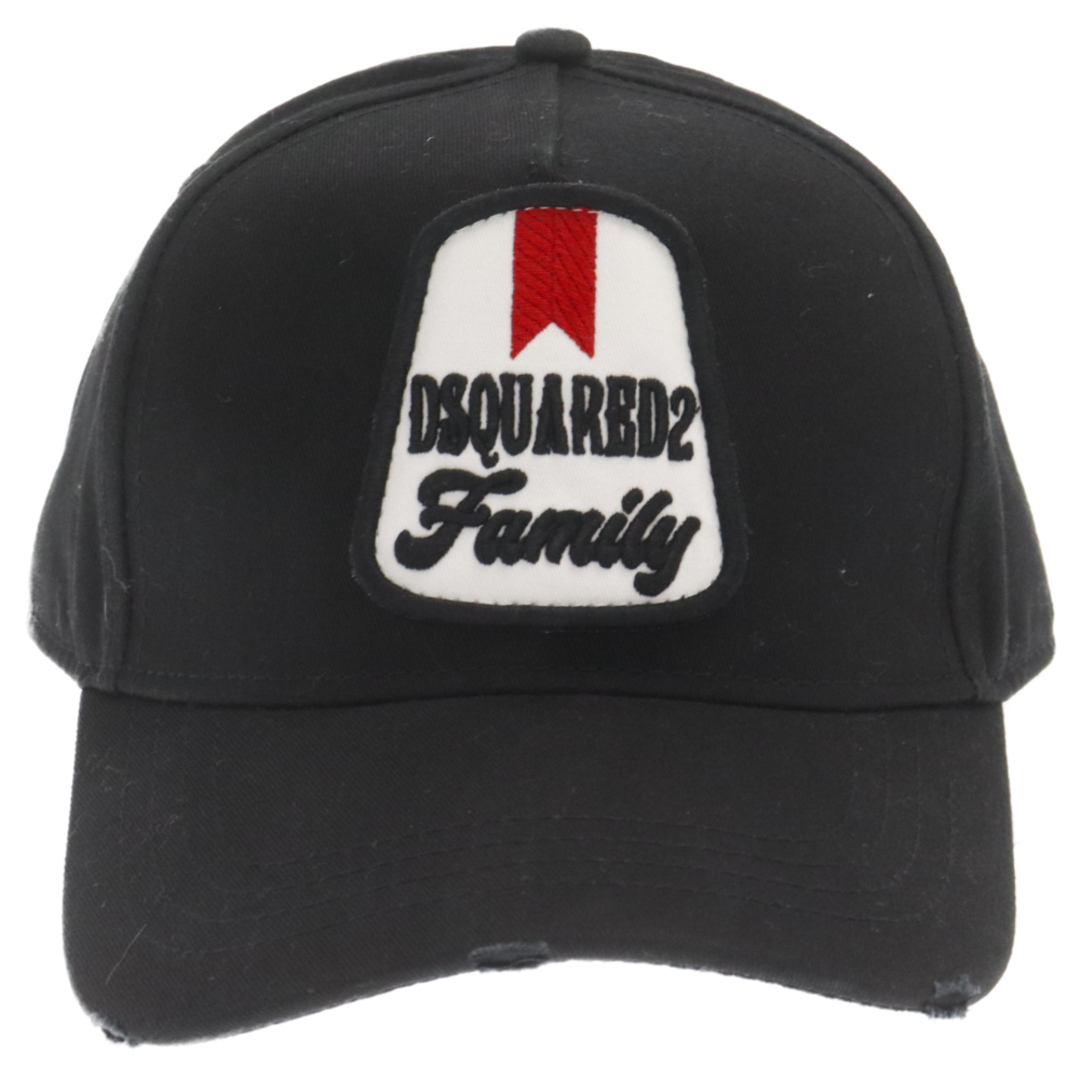 DSQUARED2(ディースクエアード)のDSQUARED2 ディースクエアード family BaseBall Cap ダメージ加工 ベースボールキャップ BCM0500 ブラック メンズの帽子(キャップ)の商品写真