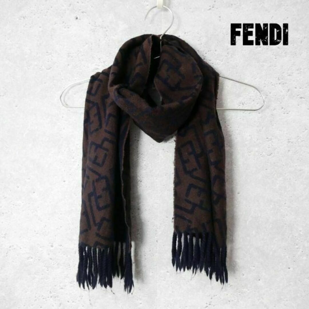 FENDI(フェンディ)の良品 FENDI ヴィンテージ ズッカ柄 マフラー ストール レディースのファッション小物(マフラー/ショール)の商品写真