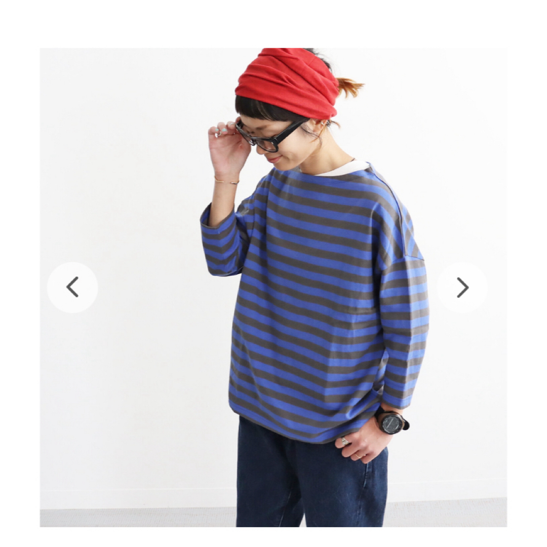 BEAMS BOY(ビームスボーイ)のsaro サロ　maillot ドロップショルダー・ボーダーTee レディースのトップス(カットソー(長袖/七分))の商品写真