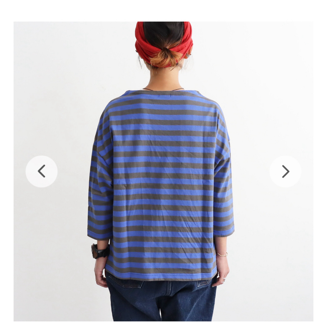 BEAMS BOY(ビームスボーイ)のsaro サロ　maillot ドロップショルダー・ボーダーTee レディースのトップス(カットソー(長袖/七分))の商品写真