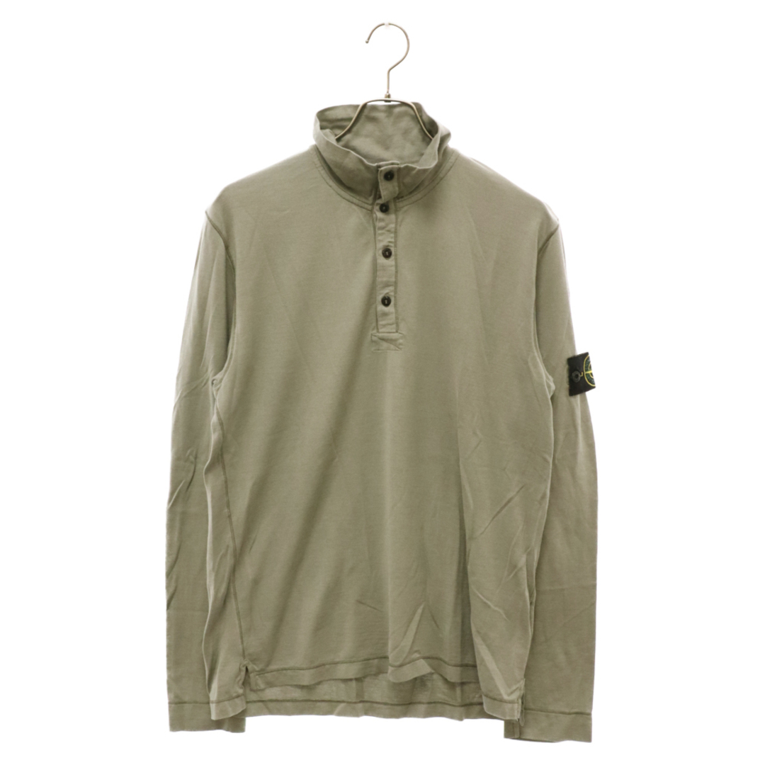 STONE ISLAND(ストーンアイランド)のSTONE ISLAND ストーンアイランド ワッペン付き コットンシルクウール ハイネック 長袖ポロシャツ カーキ 47152035 メンズのトップス(ポロシャツ)の商品写真