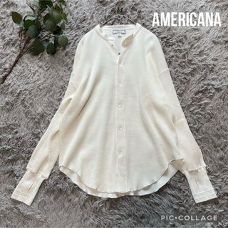 Americana アメリカーナ   サーマルカットソー　バッグ刺繍　前開き