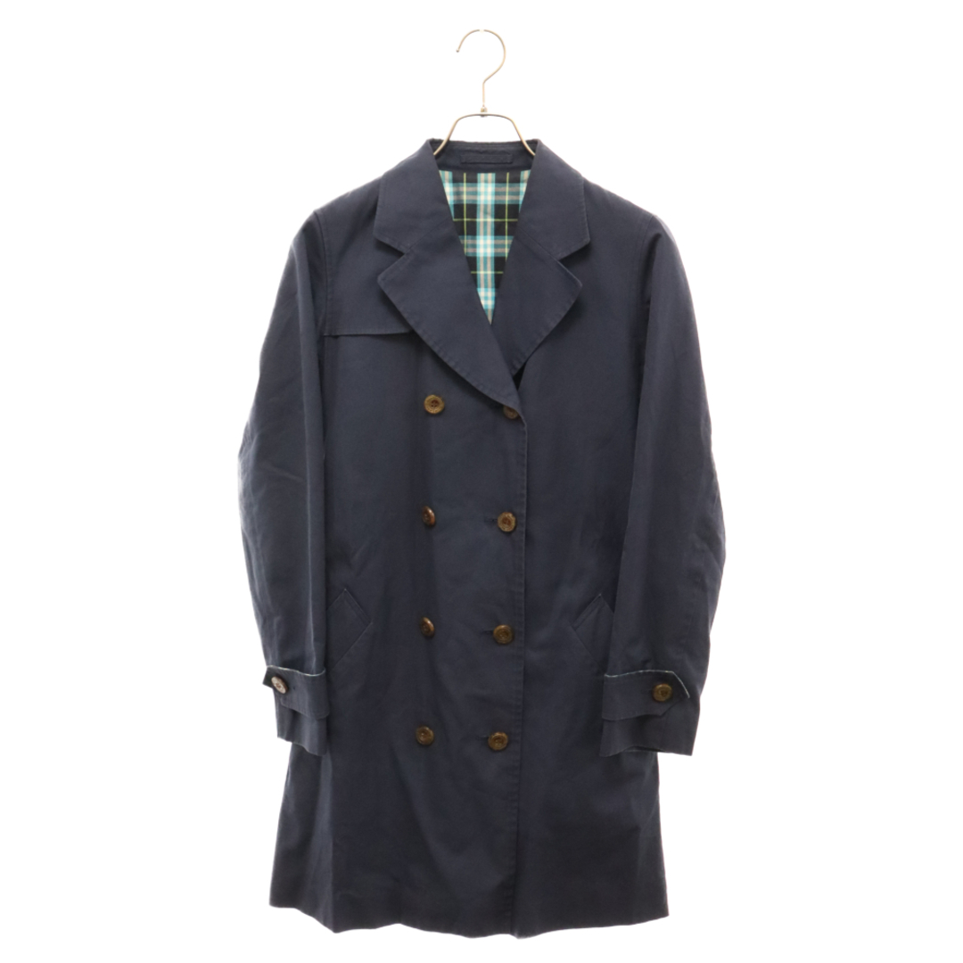 BURBERRY BLUE LABEL(バーバリーブルーレーベル)のBURBERRY BLUE LABEL バーバリーブルーレーベル 裏地チェック ステンカラーコート ネイビー FN533-100 メンズのジャケット/アウター(ステンカラーコート)の商品写真