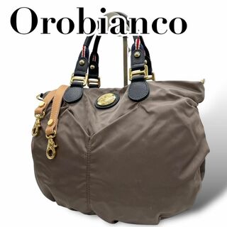 オロビアンコ(Orobianco)の美品　オロビアンコ　s35 ナイロン　ハンドバッグ　2way ショルダーバッグ(ハンドバッグ)