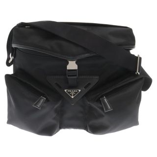 プラダ(PRADA)のPRADA プラダ SHOULDER BAG トライアングル 三角ロゴプレート レザーショルダーバッグ カメラバッグ ブラック 2VD062(ショルダーバッグ)