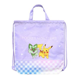 ポケモン(ポケモン)の新品 ポケモン ニャオハ ピカチュウ  ナップサック 体操着入れ パープル(体操着入れ)