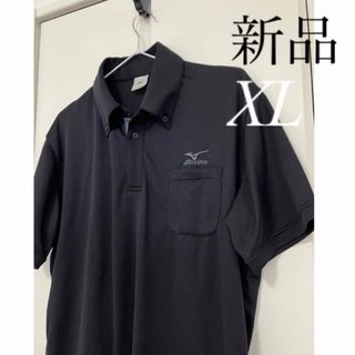 ミズノ(MIZUNO)の新品未使用　ミズノ　メンズ　メッシュポロシャツ　黒　XL ゴルフ ウェア(ウエア)