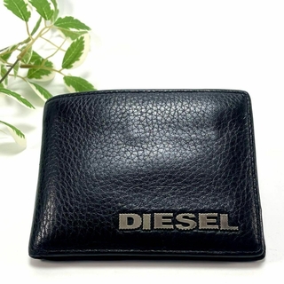 ディーゼル(DIESEL)の希少 美品 DIESEL ディーゼル 二つ折り財布 コインケース ブラック 黒(折り財布)