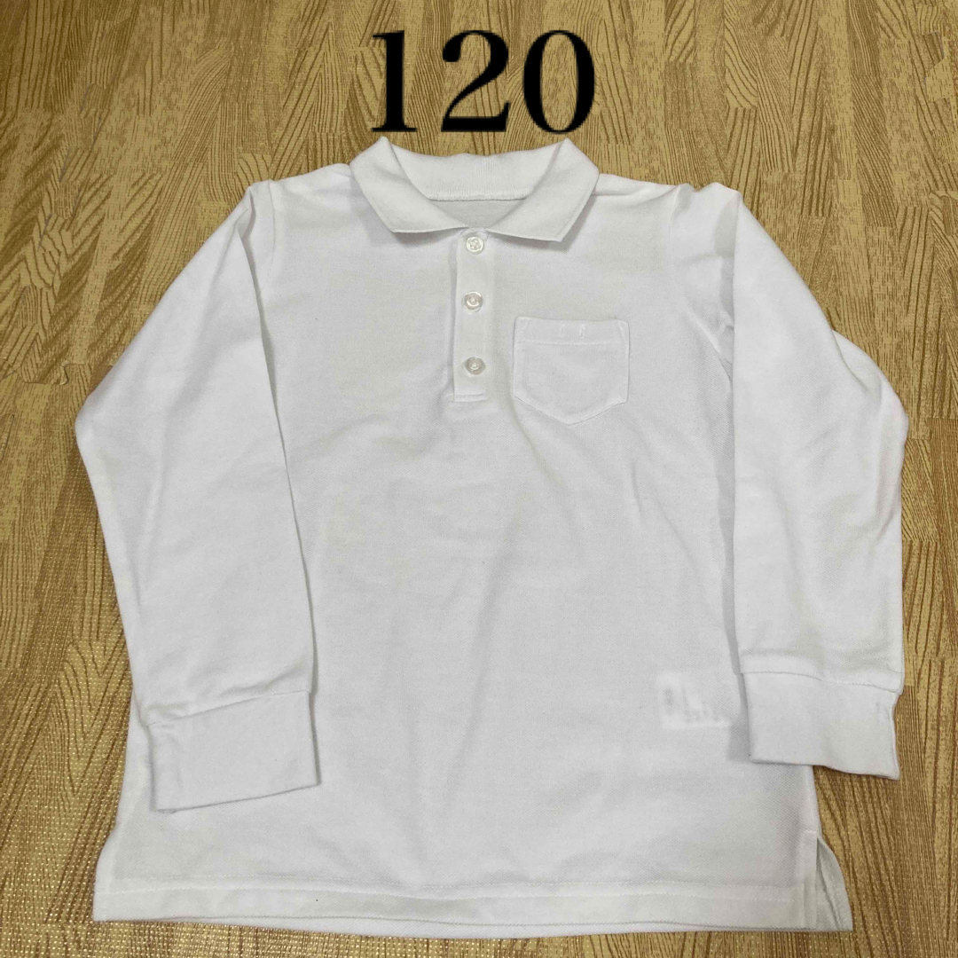 ベルメゾン(ベルメゾン)のGITA ポロシャツ　白120 長袖 キッズ/ベビー/マタニティのキッズ服男の子用(90cm~)(Tシャツ/カットソー)の商品写真