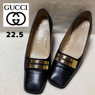 GUCCI レディース スクウェアトゥ レザー パンプス 22.5cm