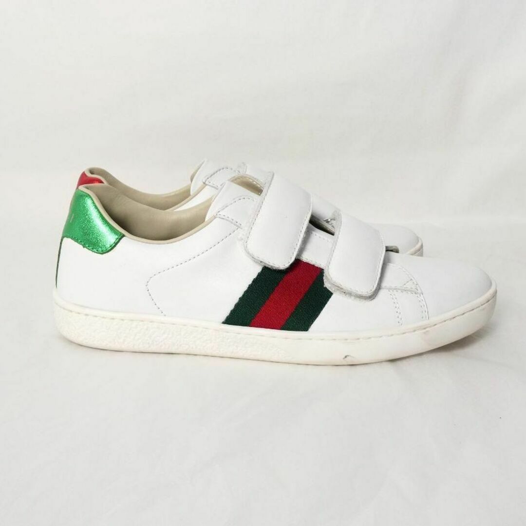 Gucci(グッチ)の美品 GUCCI シェリーライン レザー ベルクロ ローカット スニーカー レディースの靴/シューズ(スニーカー)の商品写真