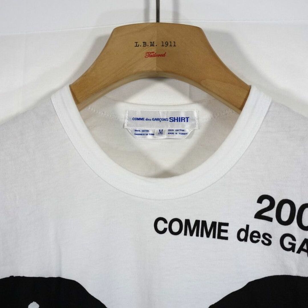 COMME des GARCONS SHIRT(コムデギャルソンシャツ)の【良品】コムデギャルソンシャツ　白黒　2001プリント魚Ｔシャツ メンズのトップス(Tシャツ/カットソー(半袖/袖なし))の商品写真