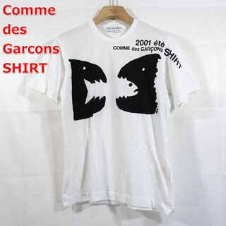 コムデギャルソンシャツ(COMME des GARCONS SHIRT)の【良品】コムデギャルソンシャツ　白黒　2001プリント魚Ｔシャツ(Tシャツ/カットソー(半袖/袖なし))