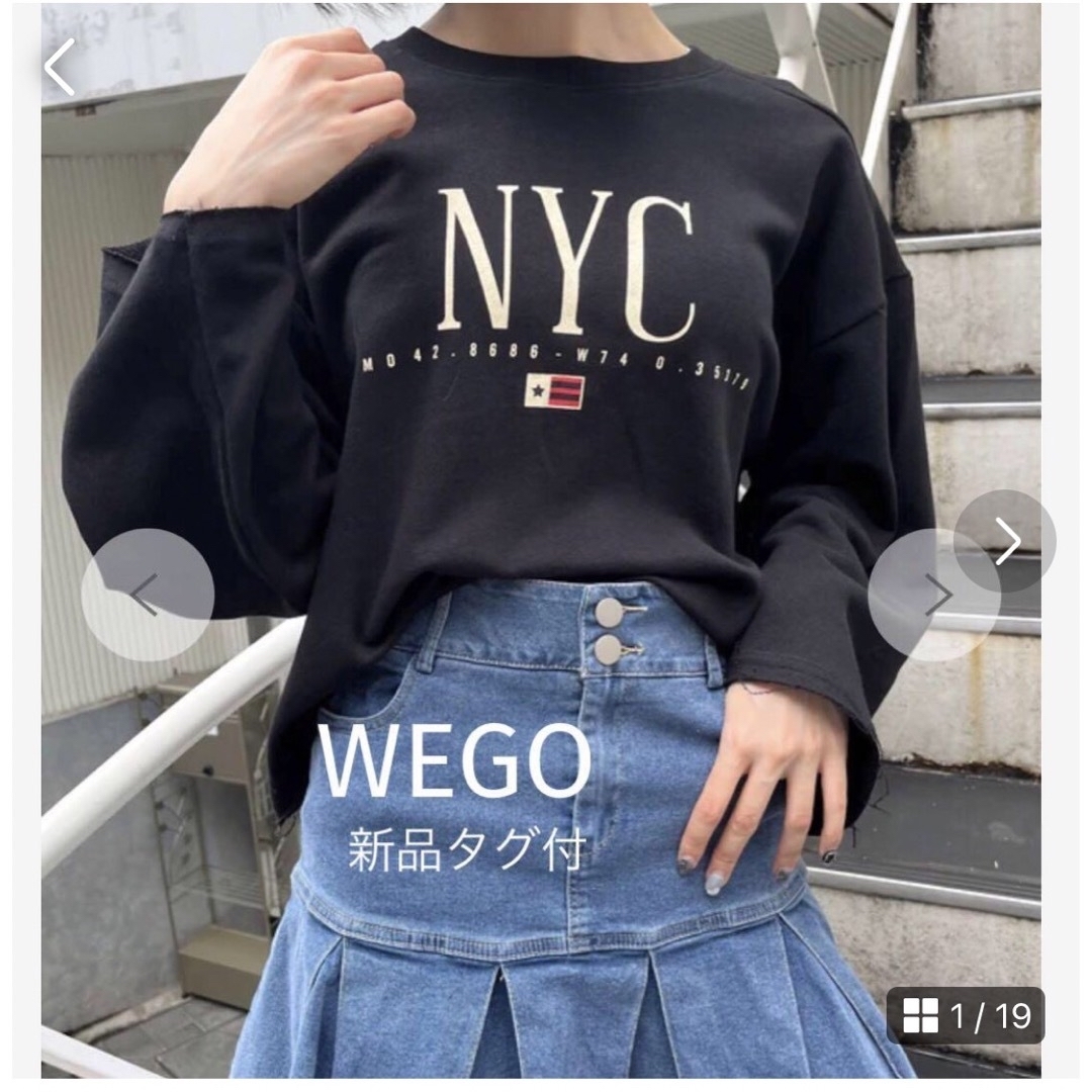 WEGO(ウィゴー)の新品タグ付！WEGO NYCショートスウェット 。サイズフリー レディースのトップス(カットソー(長袖/七分))の商品写真