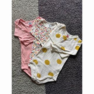 プチバトー(PETIT BATEAU)のプチバトー ロンパース 長袖3枚セット(ロンパース)