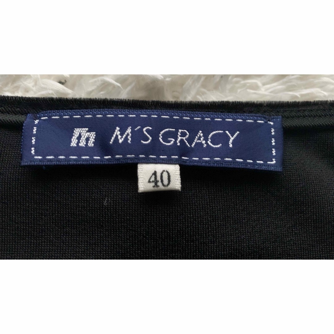 M'S GRACY(エムズグレイシー)の【未使用に近い】M'S GRACY  ベロア　カットソー　シースルー レディースのトップス(カットソー(長袖/七分))の商品写真