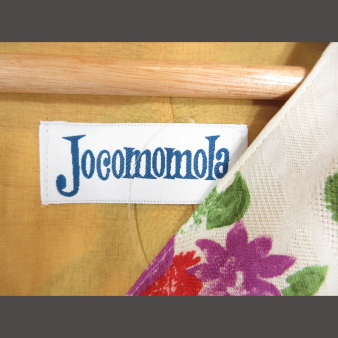 Jocomomola(ホコモモラ)のJOCOMOMOLA ワンピース Vネック 七分袖 ひざ下丈 花柄 42 レディースのワンピース(ひざ丈ワンピース)の商品写真