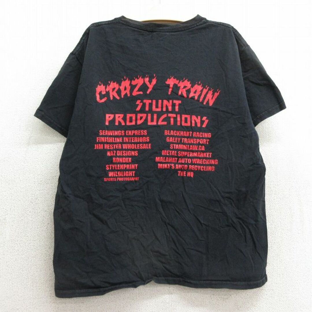 Crazy(クレイジー)の古着 半袖 Tシャツ キッズ ボーイズ 子供服 電車 バス CRAZY TRAIN コットン クルーネック 黒 ブラック 24mar02 キッズ/ベビー/マタニティのベビー服(~85cm)(シャツ/カットソー)の商品写真