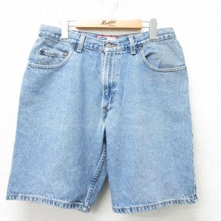 オールドネイビー(Old Navy)のW34★古着 オールドネイビー OLD NAVY ショート パンツ ショーツ メンズ 00年代 00s コットン 薄紺 ネイビー デニム 24feb29 中古 ボトムス 短パン ショーパン ハーフ(ワークパンツ/カーゴパンツ)