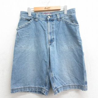 オールドネイビー(Old Navy)のW32★古着 オールドネイビー ハーフ ペインター パンツ ショーツ メンズ 00年代 00s コットン 紺 ネイビー デニム 24mar05 中古 ボトムス 短パン ショーパン(ワークパンツ/カーゴパンツ)